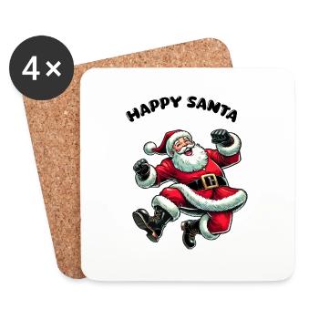 Santa Claus happy Santa - Coasters (set of 4) - white - Front