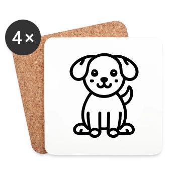 süßer Welpe Hund Doggy - Untersetzer (4er-Set) - Weiß - Vorne