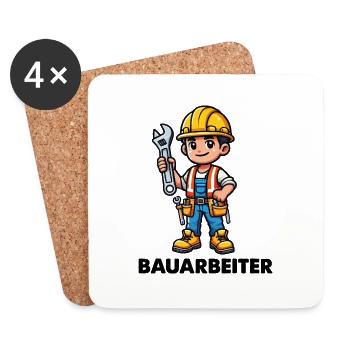 Construction worker - Coasters (set of 4) - white - Front