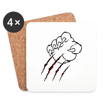 animal krallen - Untersetzer (4er-Set) - Weiß - Vorne