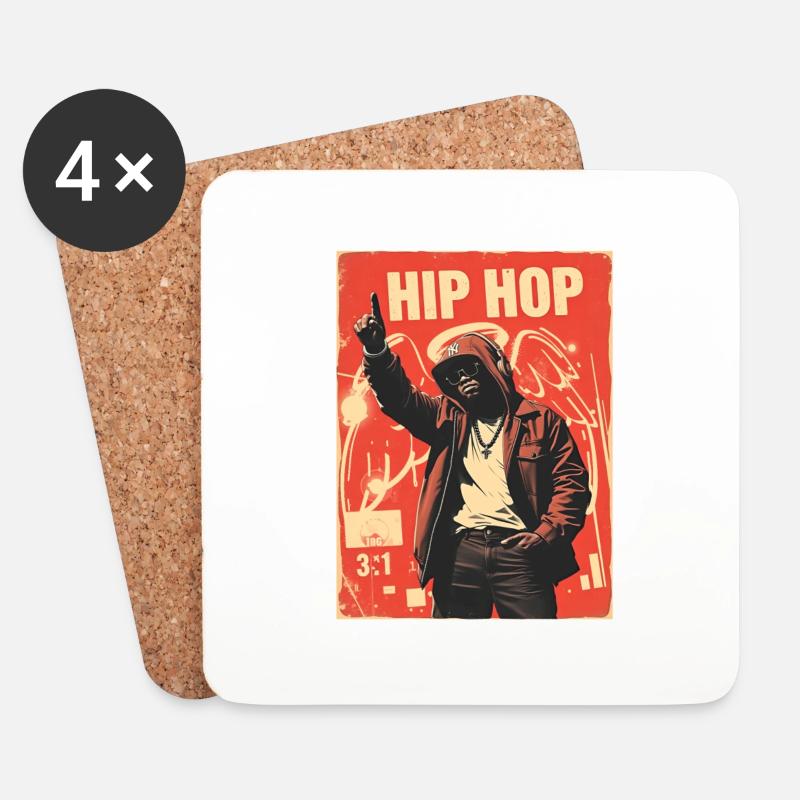 Urbanes Hip-Hop-Design - Untersetzer (4er-Set) - Weiß
