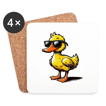 Bande dessinée de canard - Dessous de verre (lot de 4) - blanc - Devant