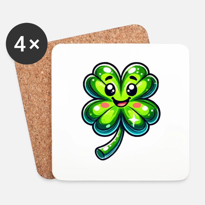 cloverleaf - Coasters (set of 4) - white