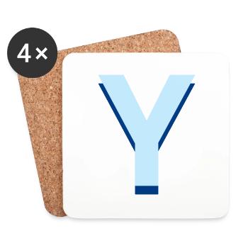 Pop und moderner blauer Buchstabe y - Untersetzer (4er-Set) - Weiß - Vorne