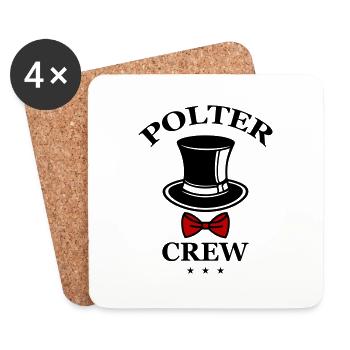 Polter Crew Verlobung Hochzeit - Untersetzer (4er-Set) - Weiß - Vorne