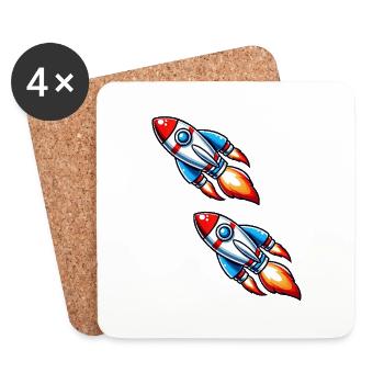 raketen - Untersetzer (4er-Set) - Weiß - Vorne
