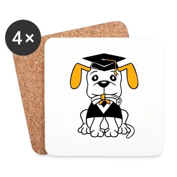 Certificat de fin d’études de l’école canine Gymnase Collège Abi - Dessous de verre (lot de 4) - blanc - Devant