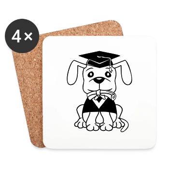 Certificat de fin d’études de l’école canine Gymnase Collège Abi - Dessous de verre (lot de 4) - blanc - Devant