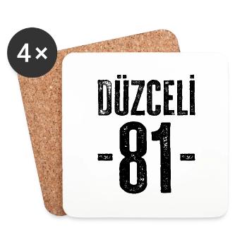 Düzce 81 – Nature et culture de Türkiye - Dessous de verre (lot de 4) - blanc - Devant