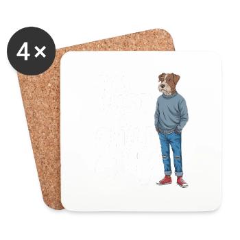 Je ne suis qu’un mème Chill Guy - Dessous de verre (lot de 4) - blanc - Devant