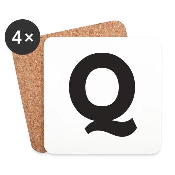 Q - Coasters (set of 4) - white - Front