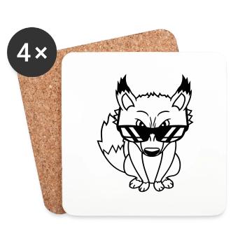Renard Lunettes de soleil Cool Peeps High Evil Eye Fun - Dessous de verre (lot de 4) - blanc - Devant