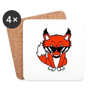 Renard Lunettes de soleil Cool Peeps High Evil Eye Fun - Dessous de verre (lot de 4) - blanc - Devant