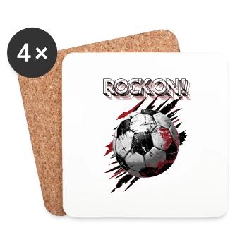 Football - rock on ! - Dessous de verre (lot de 4) - blanc - Devant