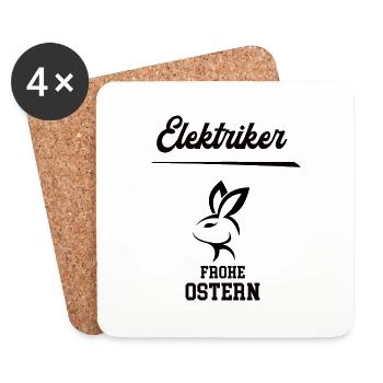 Elektriker Ostern Geschenk Installateur Meister - Untersetzer (4er-Set) - Weiß - Vorne