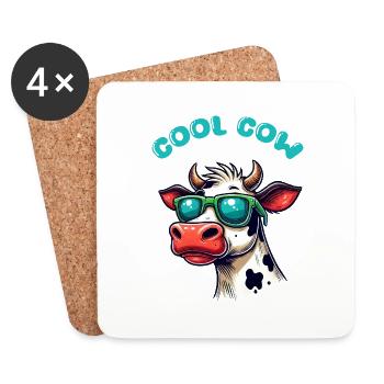 kuh sonnenbrille cow - Untersetzer (4er-Set) - Weiß - Vorne