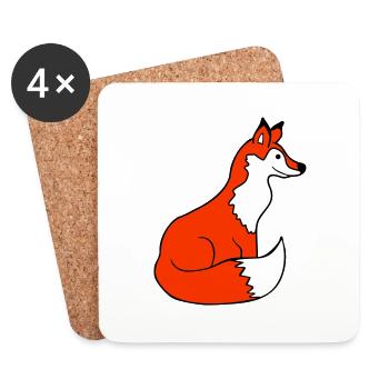 Fox Red Fox Wild Animal Clever Forest Inhabitants - Coasters (set of 4) - white - Front