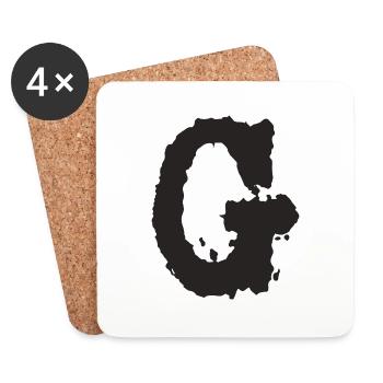 G - Dessous de verre (lot de 4) - blanc - Devant