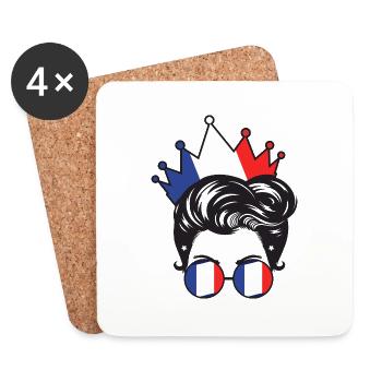 French Girl France Girl French France Women - Coasters (set of 4) - white - Front