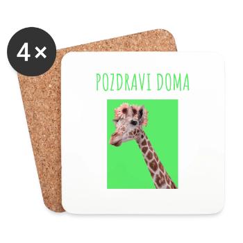 POZDRAVI DOMA MAJICA - Untersetzer (4er-Set) - Weiß - Vorne