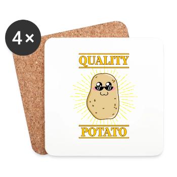 Funny Quality Potato Cute Kawaii Foodie Vegetable - Coasters (set of 4) - white - Front