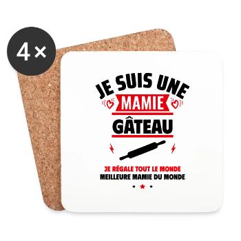 Mamie gâteau,Cadeau fête des grands-mères - Dessous de verre (lot de 4) - blanc - Devant