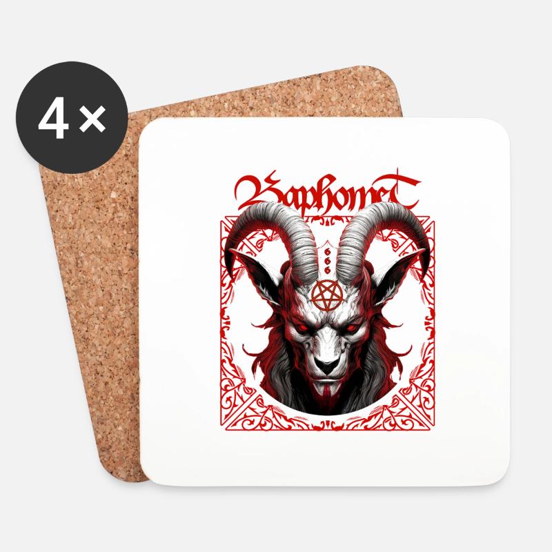 Baphomet - Coasters (set of 4) - white