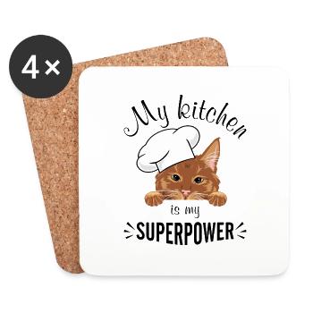 My kitchen is my superpower - Coasters (set of 4) - white - Front