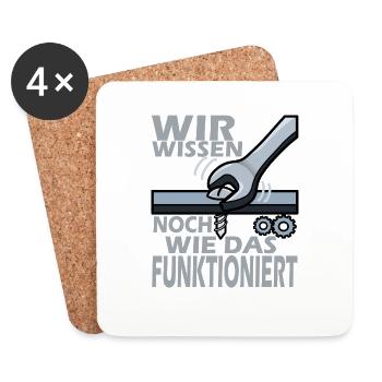 Früher repariert, heute weggeworfen - Oldschool - Untersetzer (4er-Set) - Weiß - Vorne