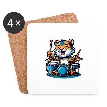 Global - Black without Japan Template - Coasters (set of 4) - white - Front