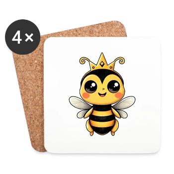 Bee Crown Beekeeper Gift Queen Bee Costume - Coasters (set of 4) - white - Front