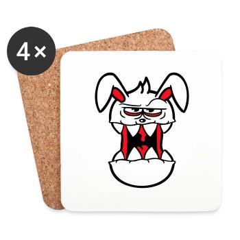 Hase Monster Böse Gefährlich Cool Halloween Horror - Untersetzer (4er-Set) - Weiß - Vorne