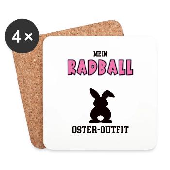 Radball Oster Outfit Ostergeschenk Radballerin - Untersetzer (4er-Set) - Weiß - Vorne
