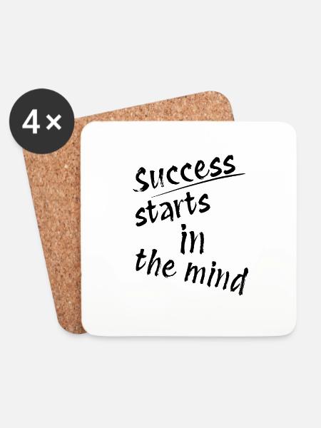 Success Starts in the Mind - Coasters (set of 4) - white