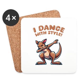 Kangaroo Dabbing - Coasters (set of 4) - white - Front
