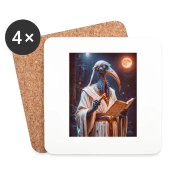 Thoth, ibis-headed god, holding a scroll - Coasters (set of 4) - white - Front