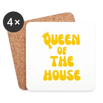 Queen of the House – Mom Rules - Coasters (set of 4) - white - Front
