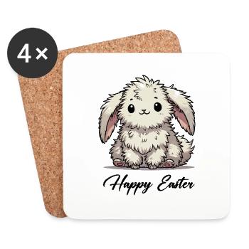 Bunny Comic Animal - Coasters (set of 4) - white - Front