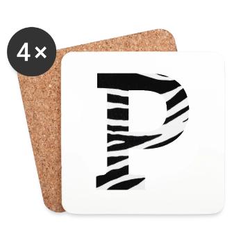 Letter p zebra - Coasters (set of 4) - white - Front