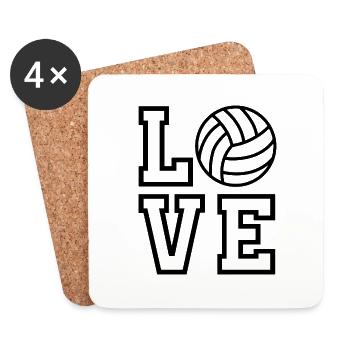 Love Volleyball - Untersetzer (4er-Set) - Weiß - Vorne