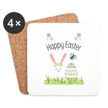 Happy Easter Bunny - Untersetzer (4er-Set) - Weiß - Vorne