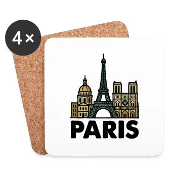 Horizon de Paris - Dessous de verre (lot de 4) - blanc - Devant
