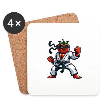 Funny Karate Tomato With Fun For Everyone - Coasters (set of 4) - white - Front
