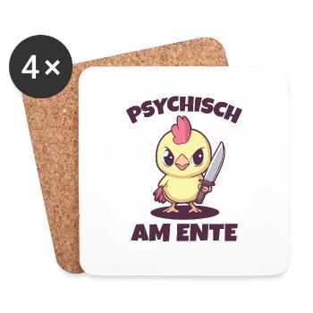 Psychisch am Ente süß - Untersetzer (4er-Set) - Weiß - Vorne