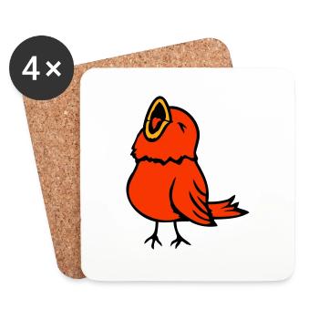 Wellensittich Singvogel Spatz Vogel zwitschert süß - Untersetzer (4er-Set) - Weiß - Vorne