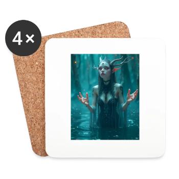 Rusalka, Slavic water spirit, seductive and deadly - Coasters (set of 4) - white - Front