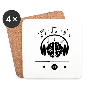 music - Coasters (set of 4) - white - Front