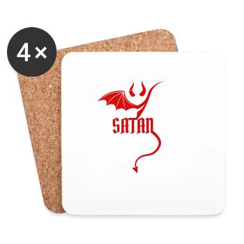 Ange, diable, diable, bien, mal, mal, blague - Dessous de verre (lot de 4) - blanc - Devant
