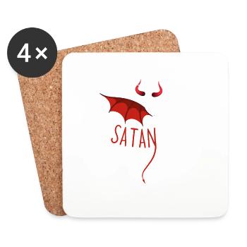 SatAngel - Satan and Angel - half Devil half Angel - Coasters (set of 4) - white - Front