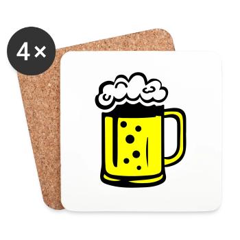 Bande dessinée de bière - Dessous de verre (lot de 4) - blanc - Devant